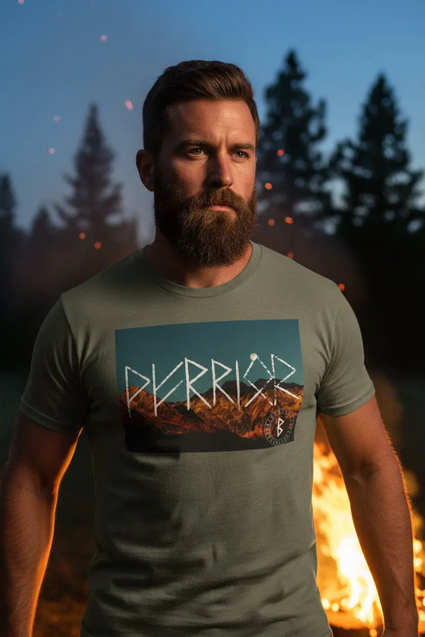 Printify Warrior Rune T-Shirt — Viking Rune Graphic Tee - T-Shirts T-Shirt