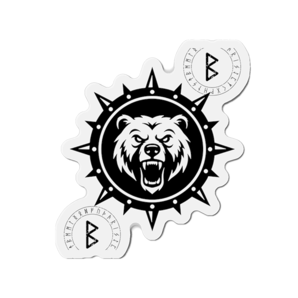 Bear Compass Die-Cut Magnet — Viking Rune Emblem