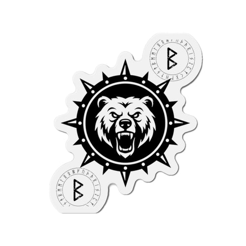 Bear Compass Die-Cut Magnet — Viking Rune Emblem