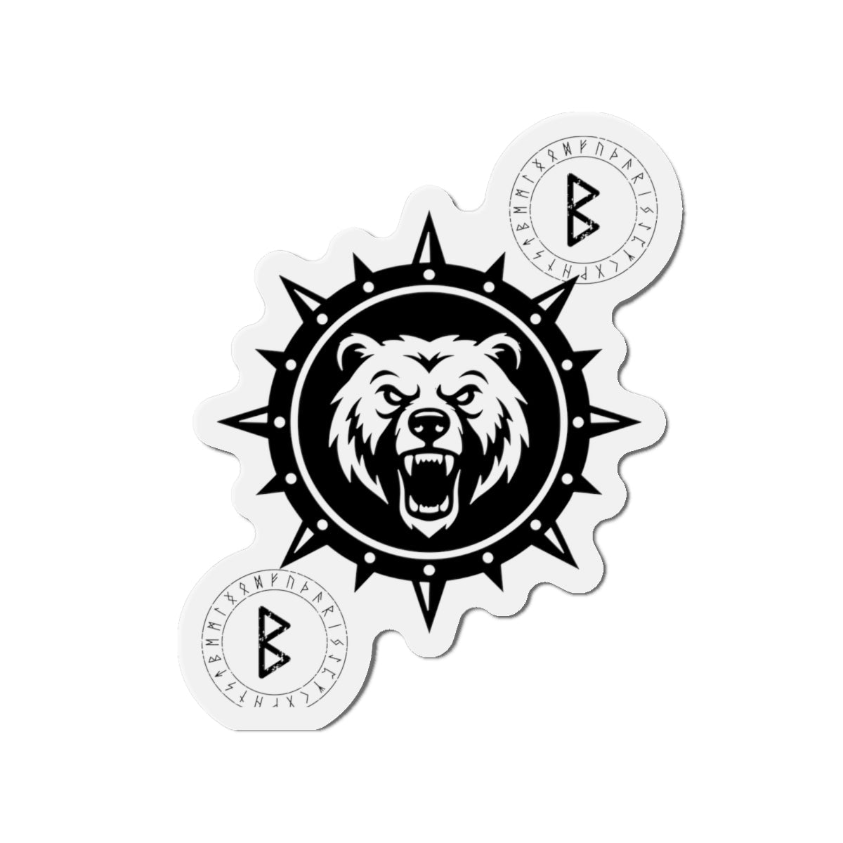 Bear Compass Die-Cut Magnet — Viking Rune Emblem