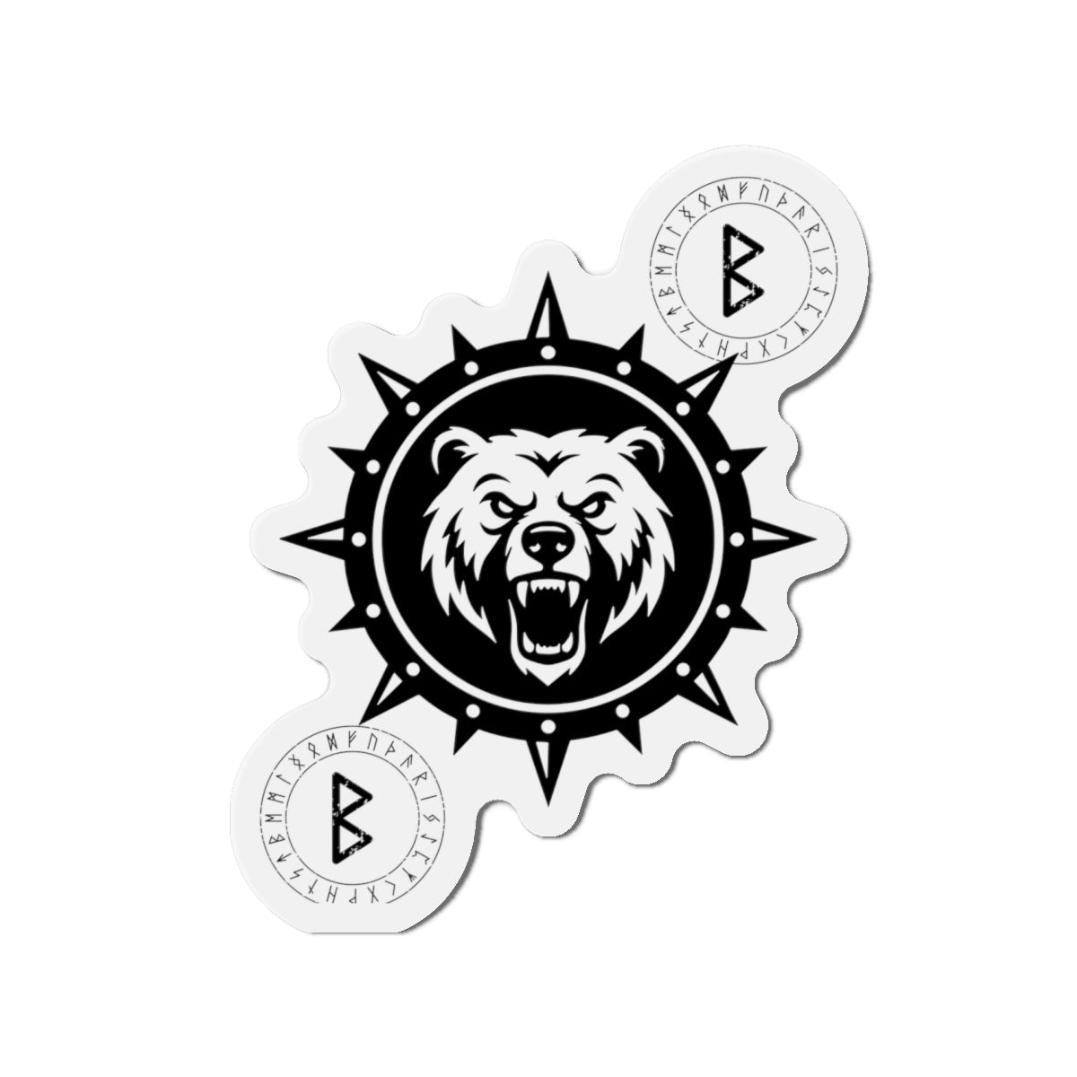 Bear Compass Die-Cut Magnet — Viking Rune Emblem