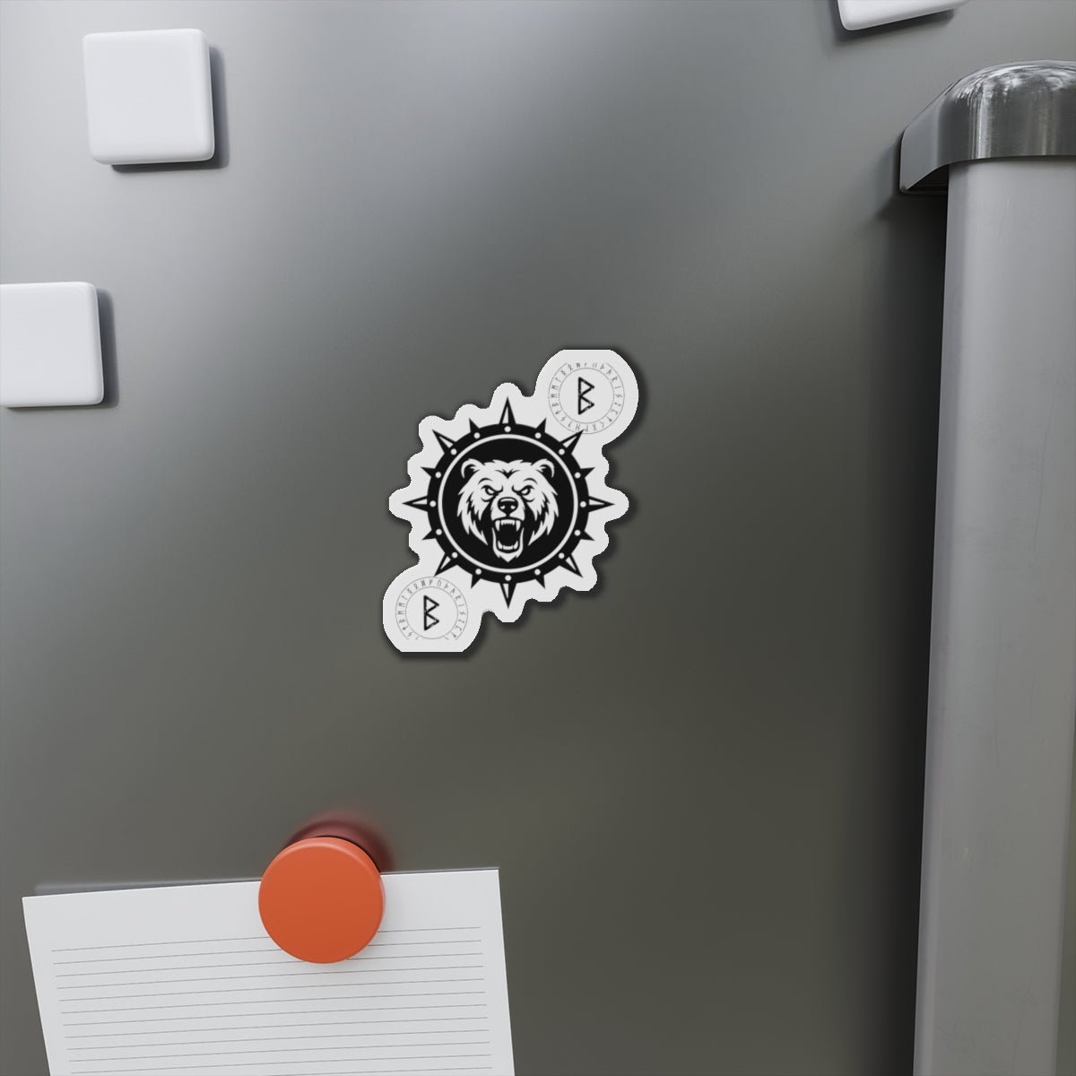 Bear Compass Die-Cut Magnet — Viking Rune Emblem
