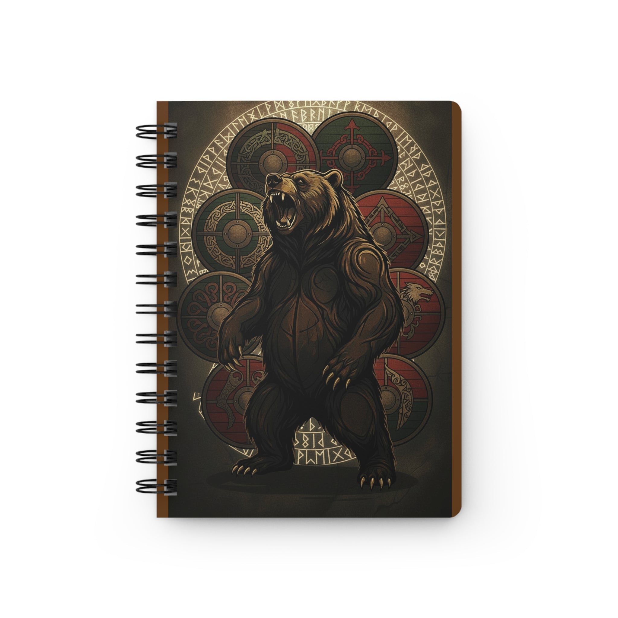 Bear Spirit Spiral Journal — Norse Rune Mandala Notebook