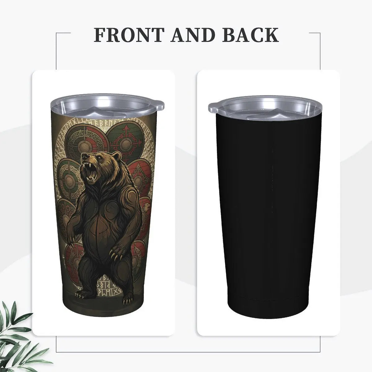 Valkyrie Threads! Norse Viking Berserker Warrior Blk 20 oz Stainless steel - Tumblers Drinkware