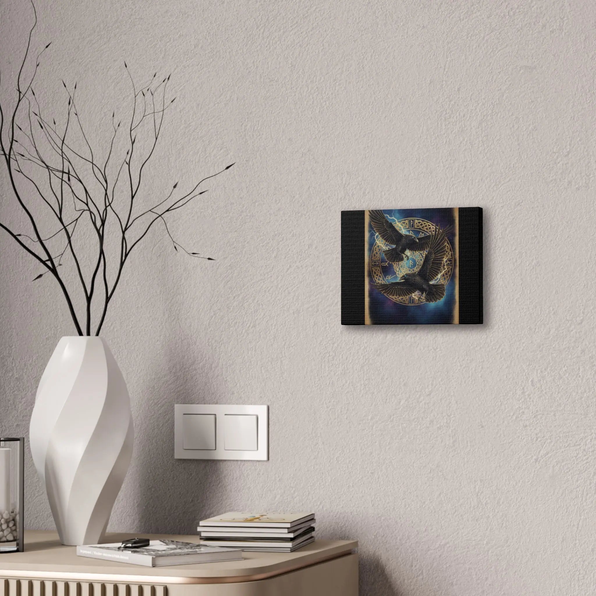 Printify Odin's Ravens Wall Canvas — Wisdom & Vision Stretched Art - Prints Canvas