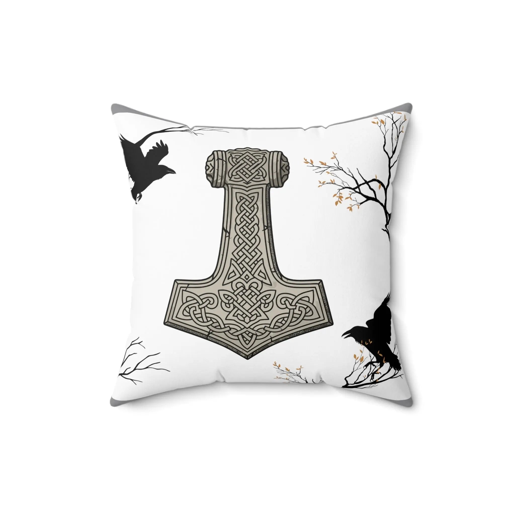 Printify Thor's Hammer Spun Polyester Square Pillow - Throw Pillows Home Decor